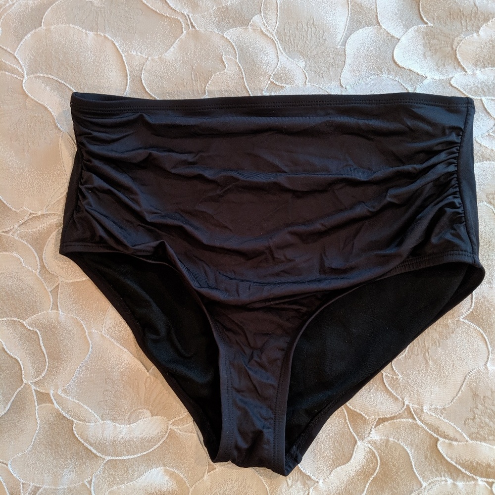Black high waisted bikini bottoms